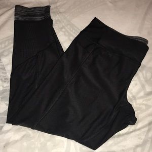 Black and Gray Silk-Type Leggings
